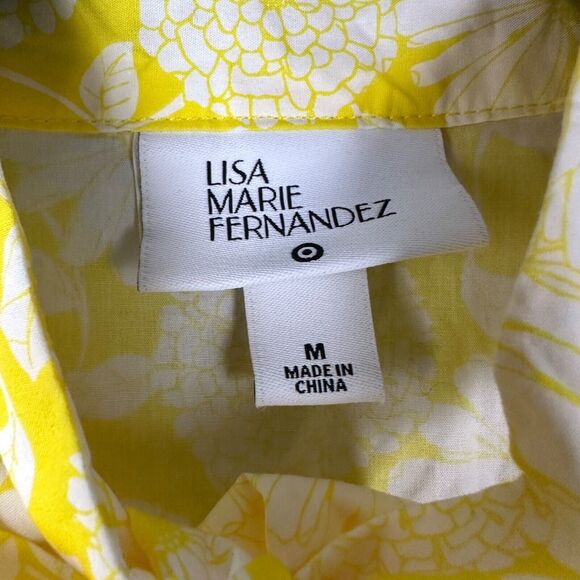 Lisa Marie Fernandez x Target Medium Floral Yellow White Tiered Dress w/ Pockets - Picture 7 of 11